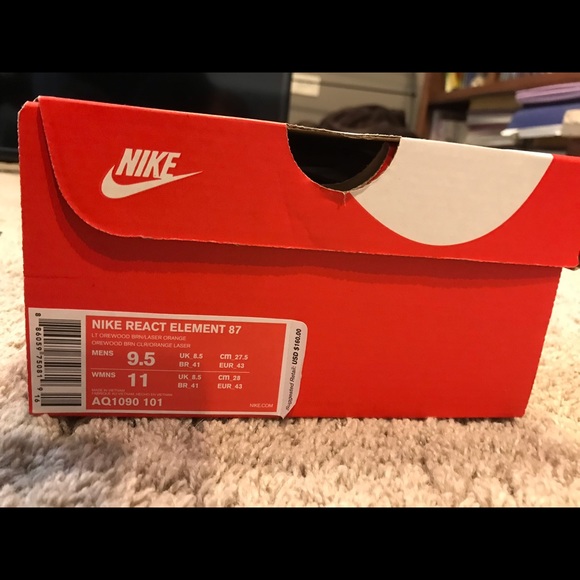NEW NIKE REACT ELEMENT 87 OREWOOD BROWN VOLT SZ9.5 - Picture 8 of 8